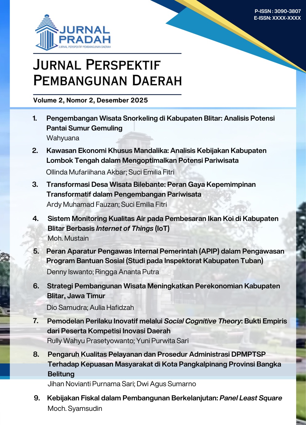 					View Vol. 2 No. 2 (2025): Jurnal Perspektif Pembangunan Daerah
				
